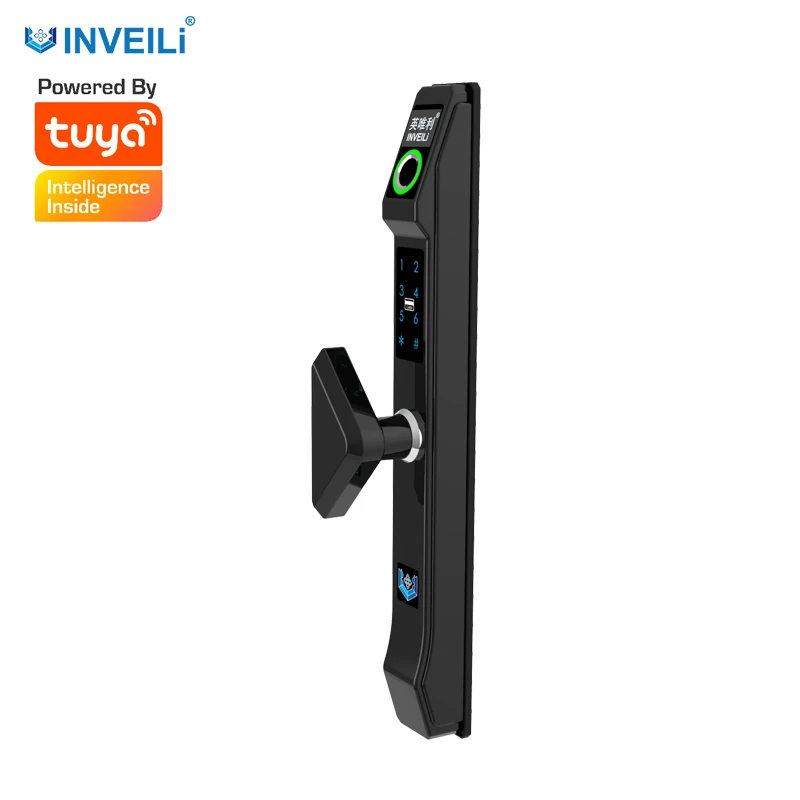 Waterproof Tuya WiFi App Smart Door Lock Biometric lock fingerprint door handle Digital Keyless lock