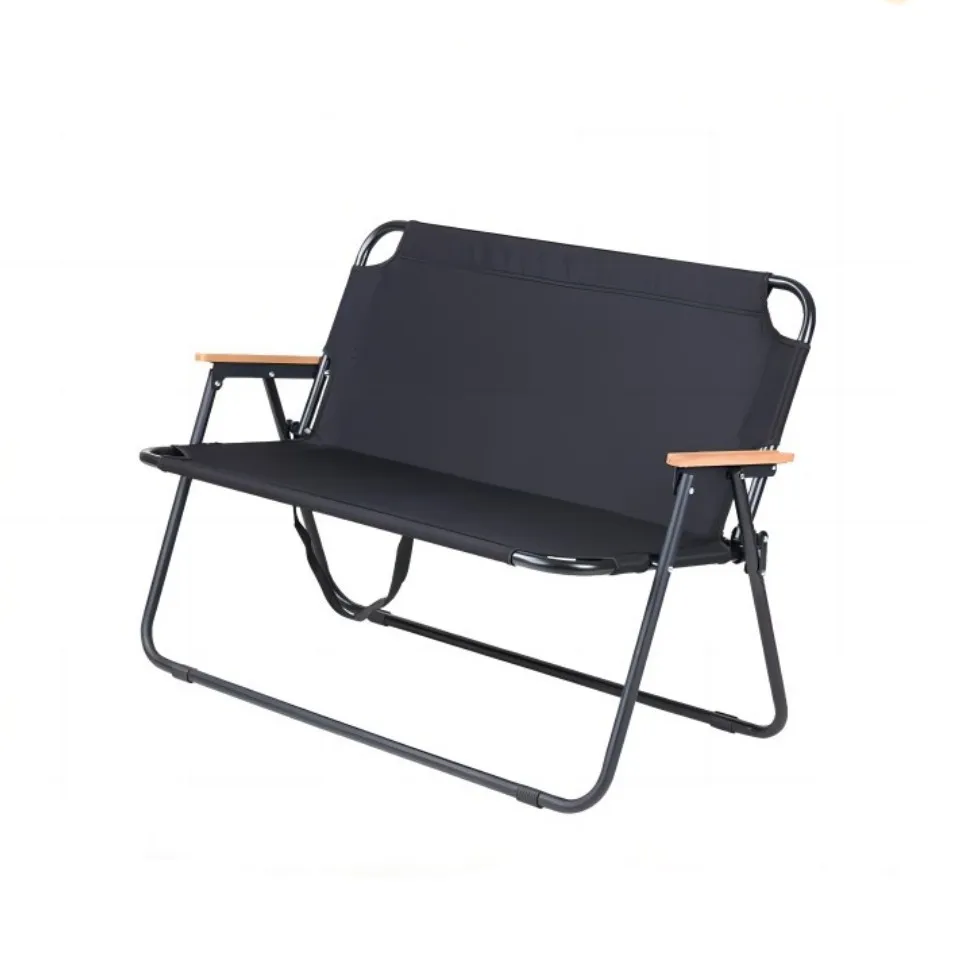 Asia Hot Sale 600D Oxford Fabric Outdoor Chairs Folding Double Twin 2 Person Camping Chair