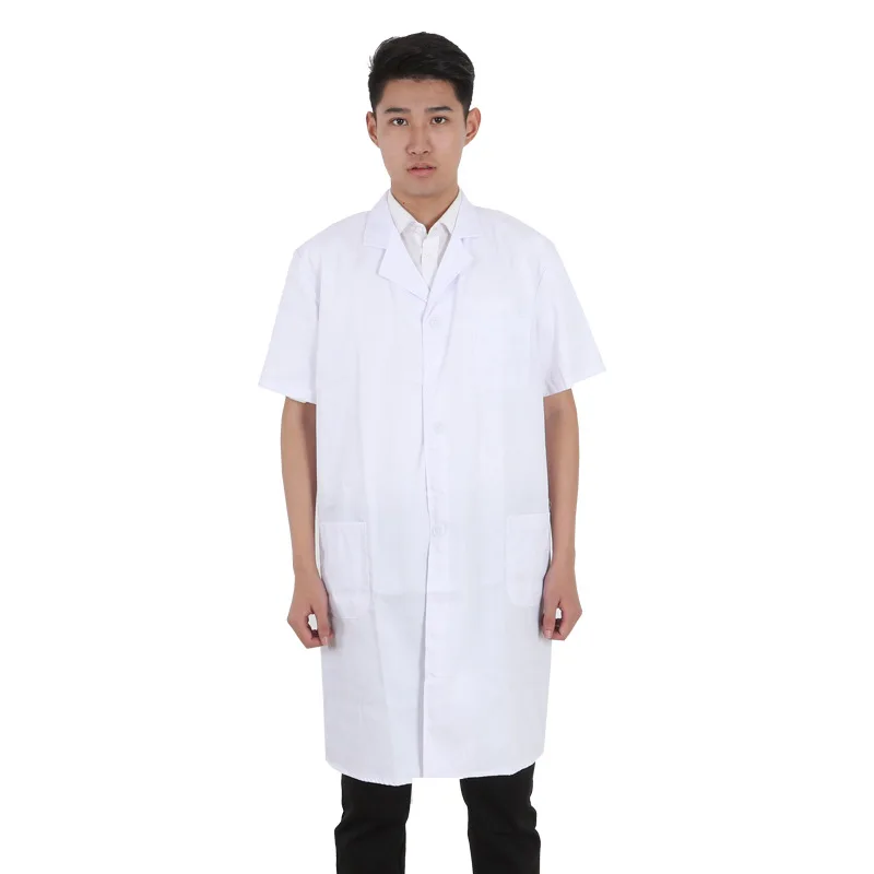 Hao Baby Short Sleeve Nurse Uniform Custom Pharmacy Lab Workwear Cosmetologist Physician Wholesale White Coat Uniform