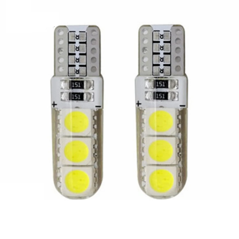 HSS-23116  T10 Led Mini W5W Bulb RGB Silicone T10 5050 6SMD LED Car Reading Light License plate Bulbs Parking t10 light