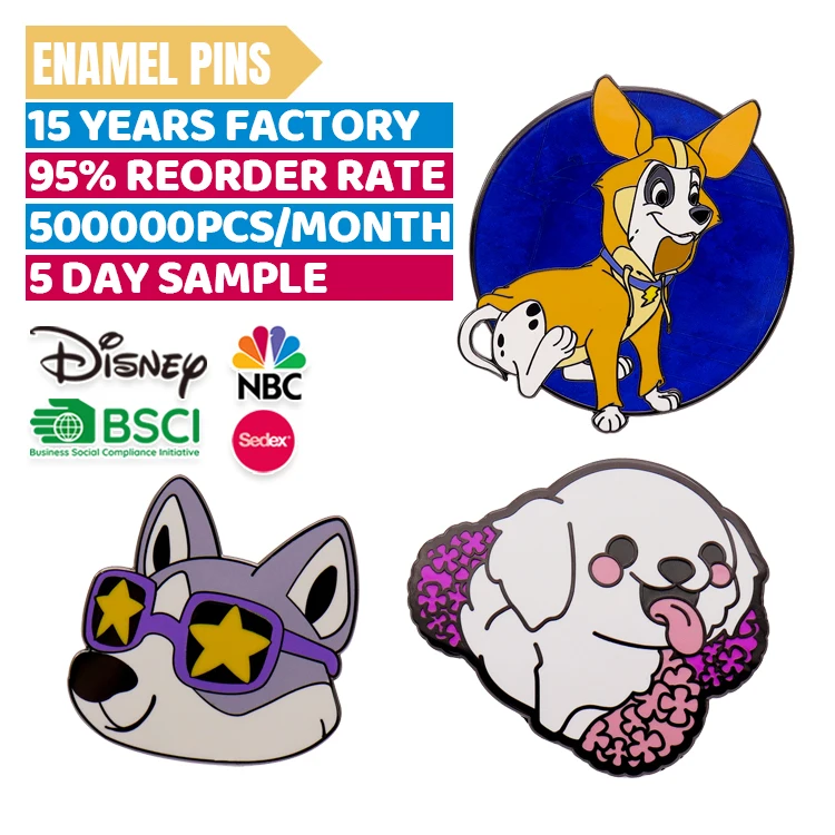 Custom Metal   Pins Soft Enamel Lapel  Variety Cute Enamel Pins  Animal Pin Badge For Bags & Clothes