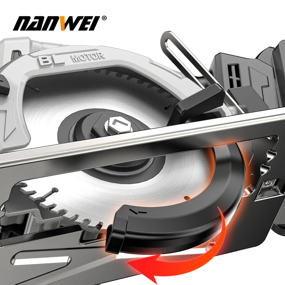 Высококачественная цепная пила NANWEI 5-дюймовая Беспроводная электрическая циркулярная для резки по дереву и металлу