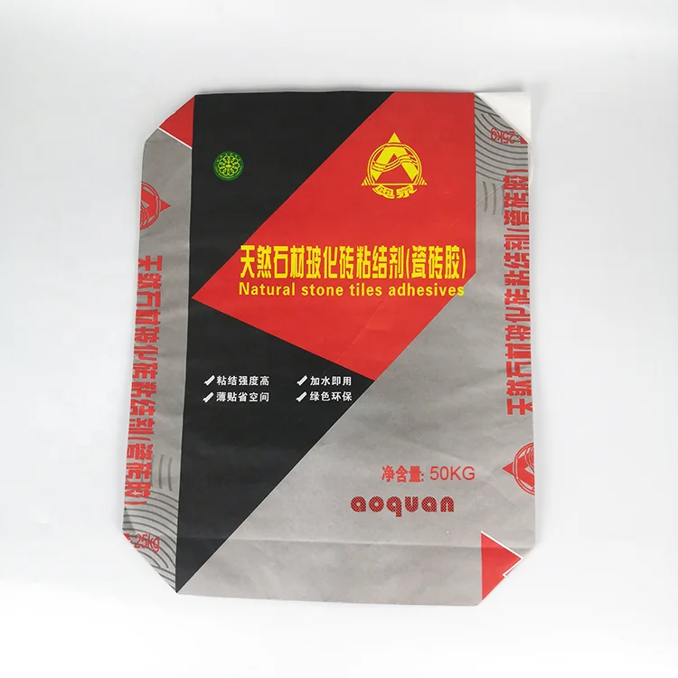 Под заказ, 25 кг 3 слоя крафт-бумажный мешок для упаковки цемента для сухих строительных смесей гипс порошка замазки стены клей для плитки