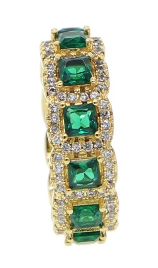 2024 new arrived luxury full cz eternity band wedding engagement fashion band ring