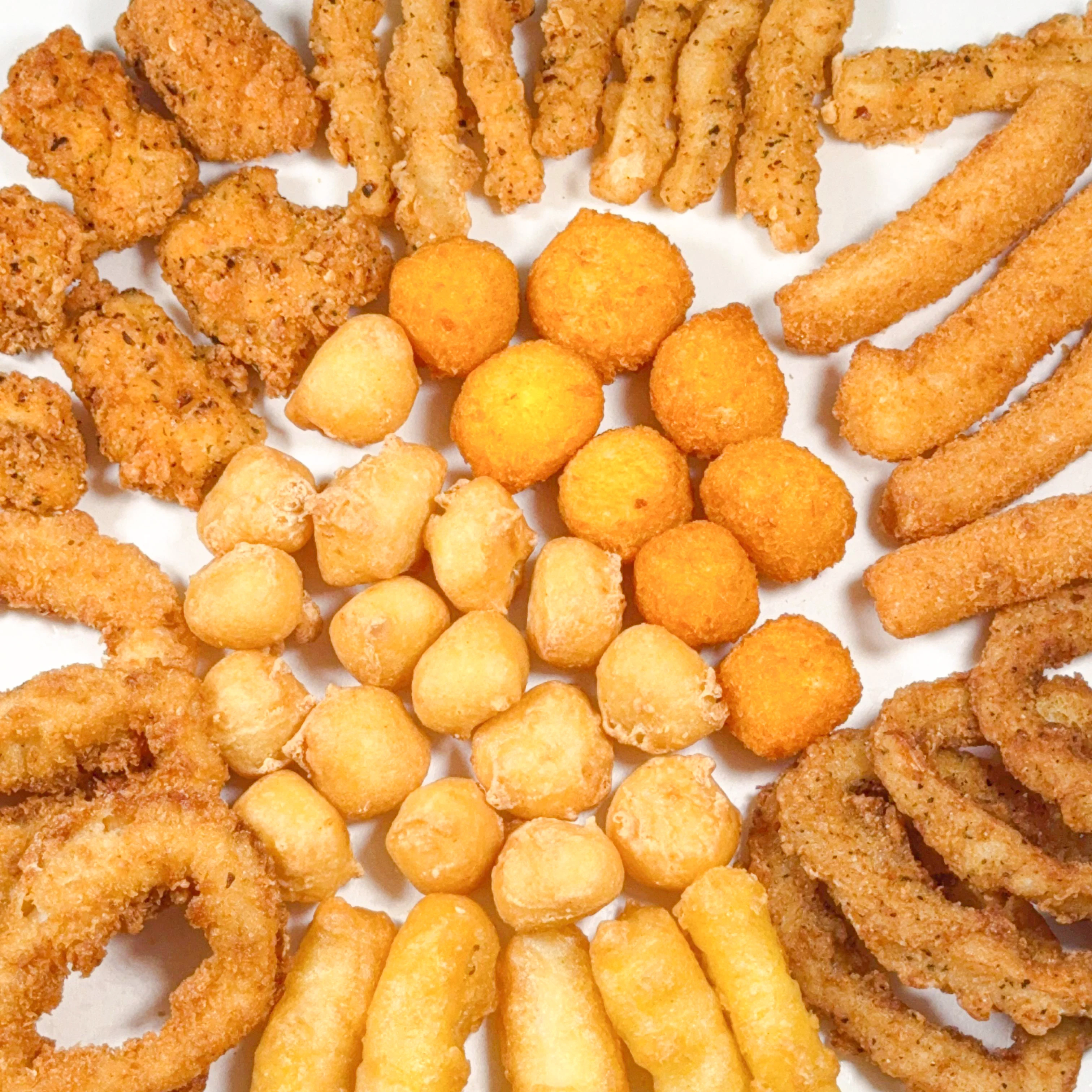 Deep-Fried Party Beer Snacks Set Appetizing Squid Rings Fish Sticks Fish Ball Fish Popcorn Squid Flower Sauce Squid Tube Fillet