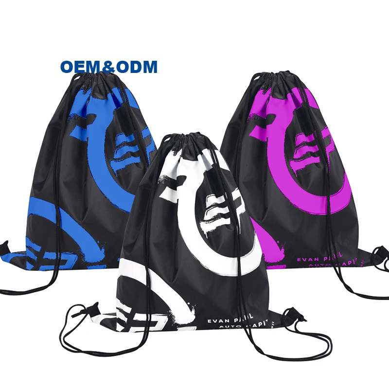 Popular Drawstring Backpack Draw String Bag Sack Pack Cinch Water Resistant Nylon for Gym Shopping Sport Drawstring Bags