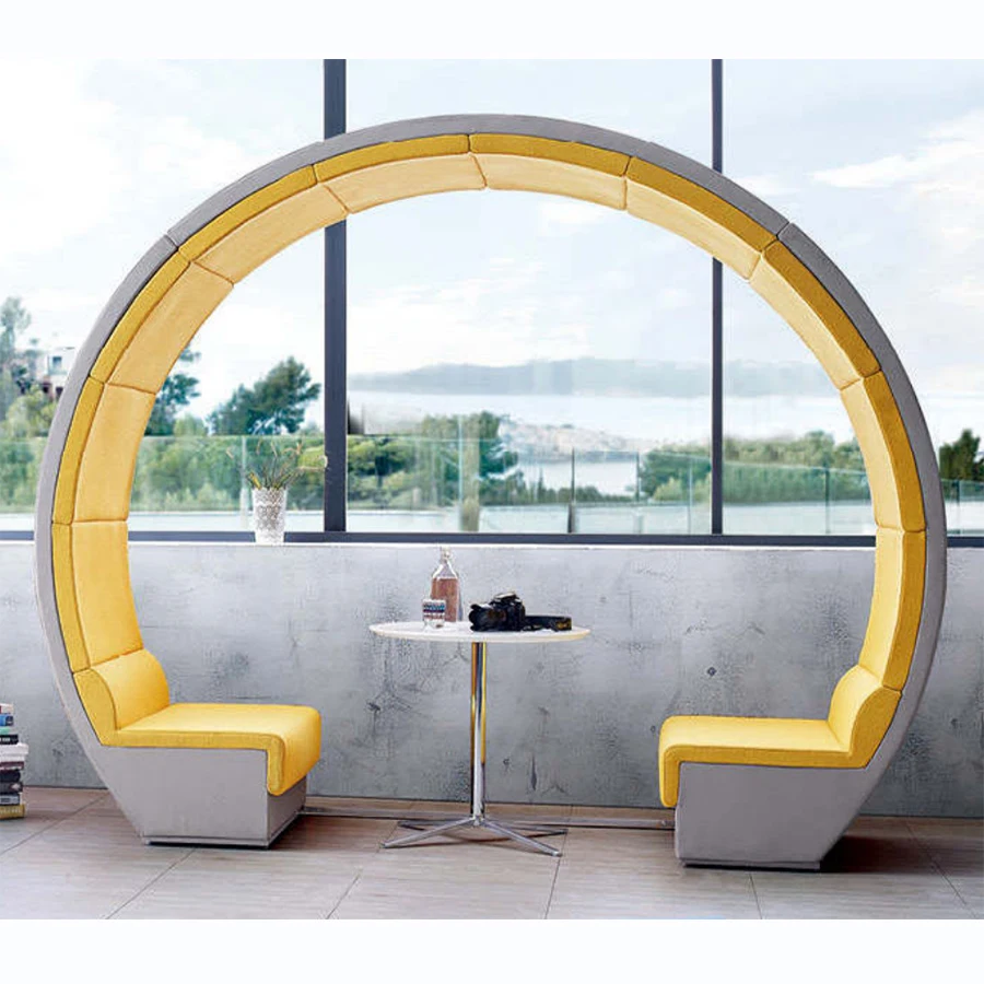 Lunar shape Moon shape design meeting booth library public booth with lounge sofa