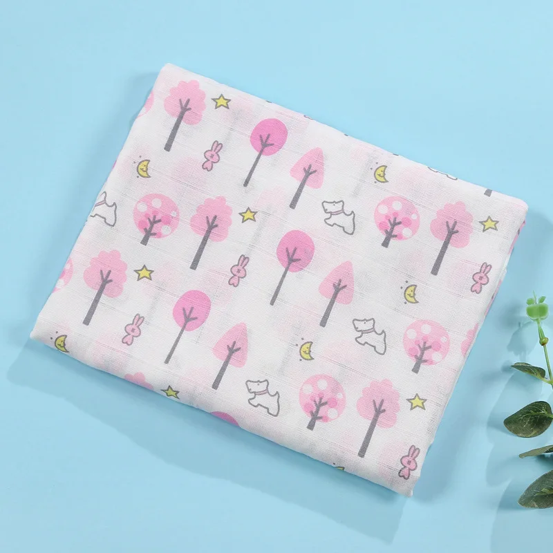 Kangobaby Custom Factory Price 2layers muslin wraps 110*120cm organic Safe Fabric cotton Baby muslin swaddle blanket