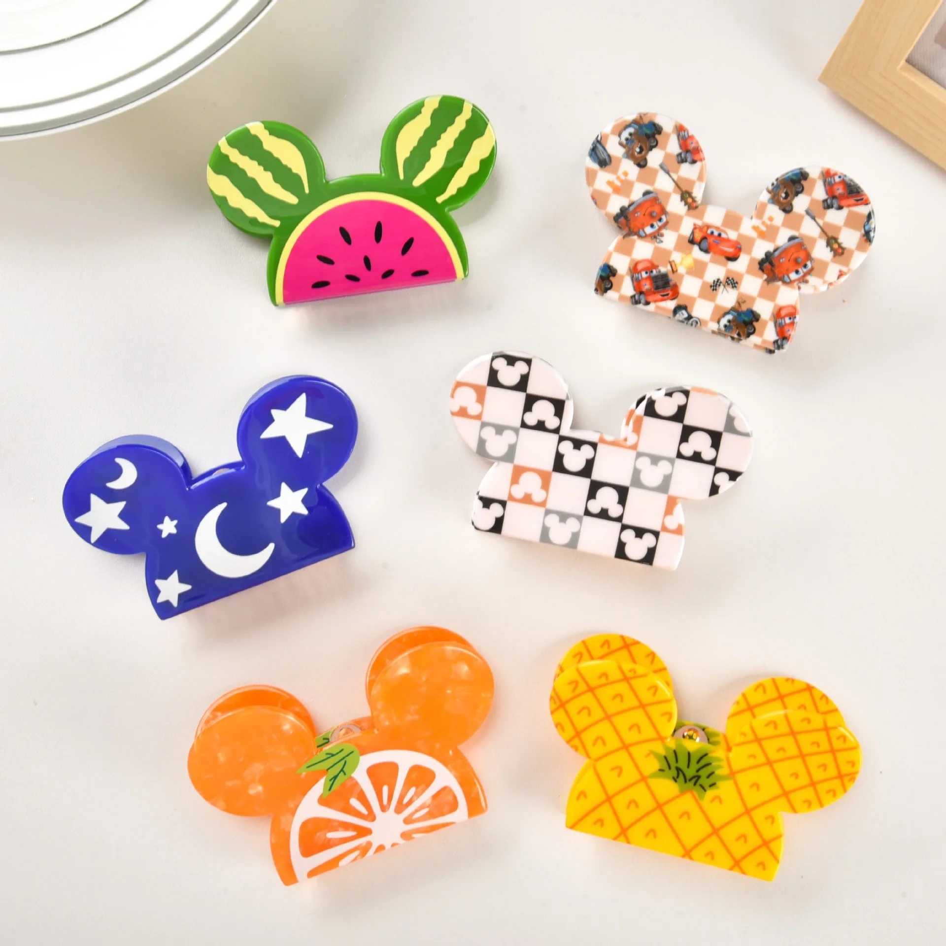 Mickey mouse christmas hair clip fancy hair accessories for women custom claw clip christmas