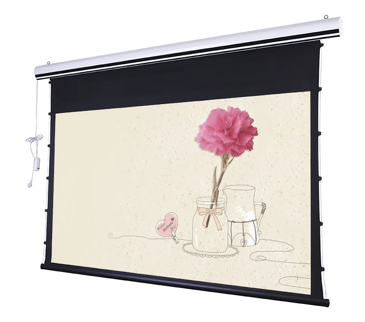 2021 Новый 100 дюймовый пульт дистанционного управления 4:3 электрический расширенный экран для проекции натяжения