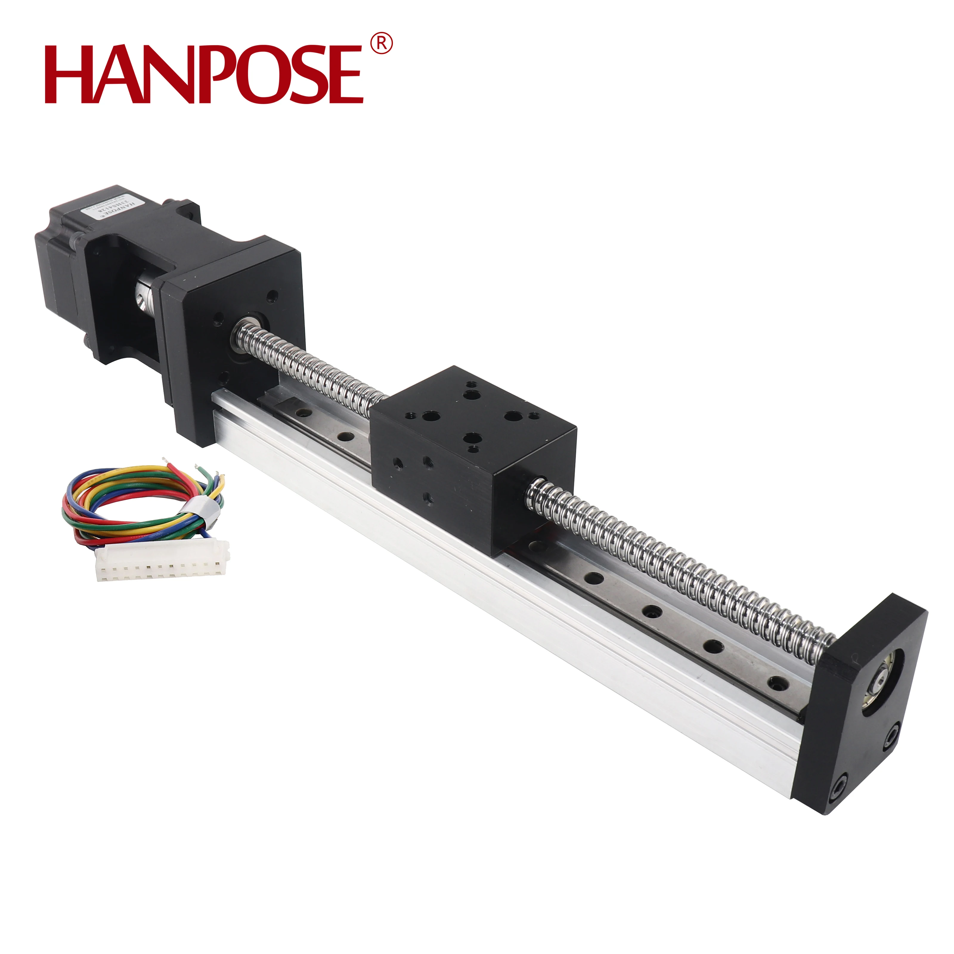Hanpose Nema23 Linear Stepper Motor 23HS4128 HPV5-1 Cnc Linear Guide Rail Effective Stroke 500mm V-Groove Linear Model