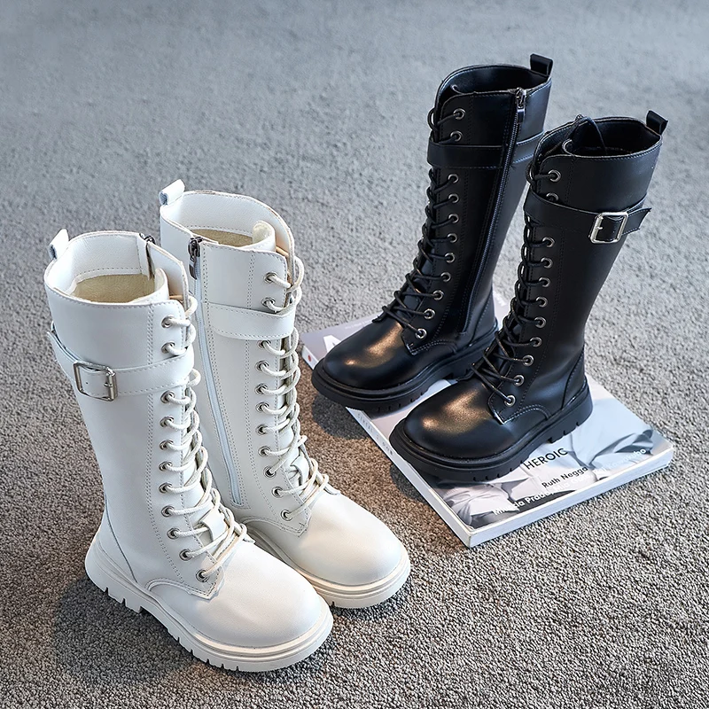 
Hot Selling Kids Hard-wearing Leather Long cowgirl boots Anti-slippery Safety Boots kids 