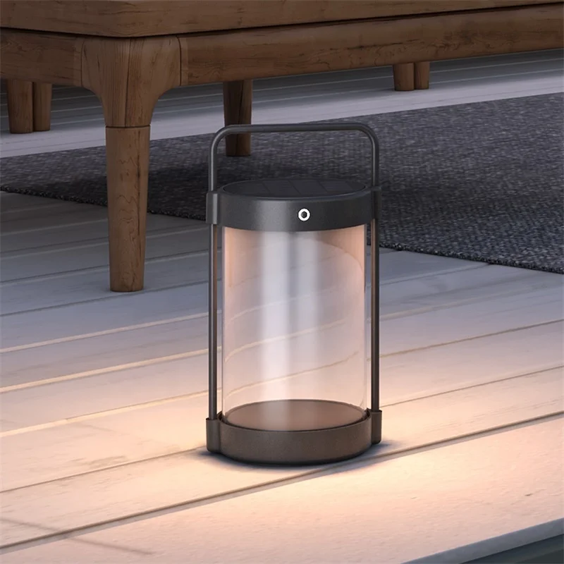 Portable rechargeable outdoor touch lamps camping garden lantern solar lamp with led