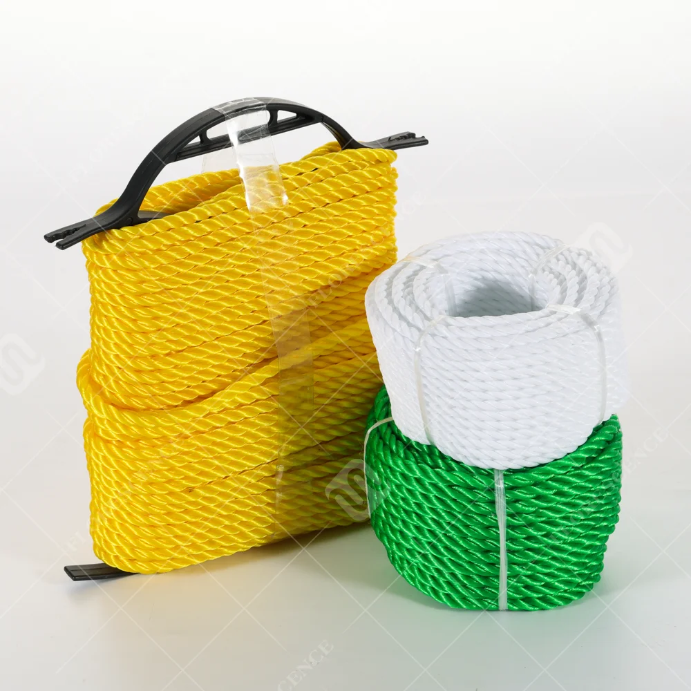 Customized 3 strand Colored Polyethylene PE Rope Twisted Plastic Floating Rope for Blue Fishing and Packaging Rope Marine