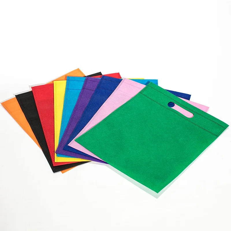 Wenzhou Factory Folding Tote Bag Assorted Colors D Cut Flat Non-woven Bag