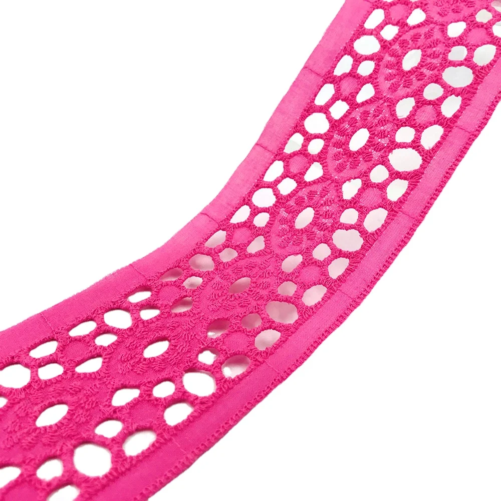 African Cotton Lace  Trim With Holes Voile Lace 100 Cotton Italian Lace Fabric