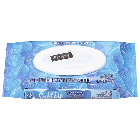 Soothing Skin Extra Large Wipes Eco-friendly Plant Sourced Fibers Flushable Wet Wipes