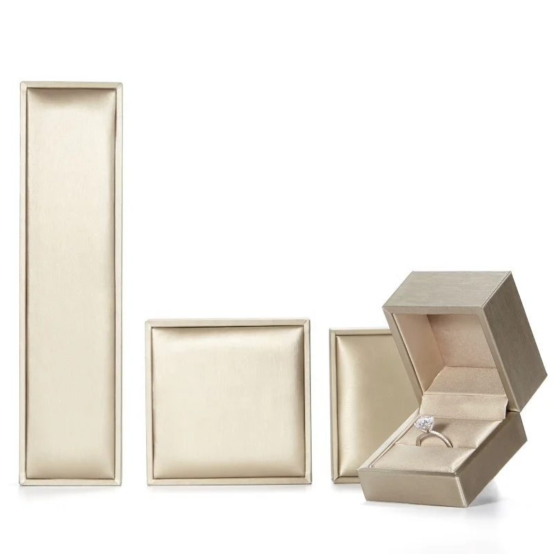 Custom High End Long Gold Stock Leather Brushed Pu Bracelet Necklace Ring Jewlery Jewelry Jewellery Packaging Box For Jewelry