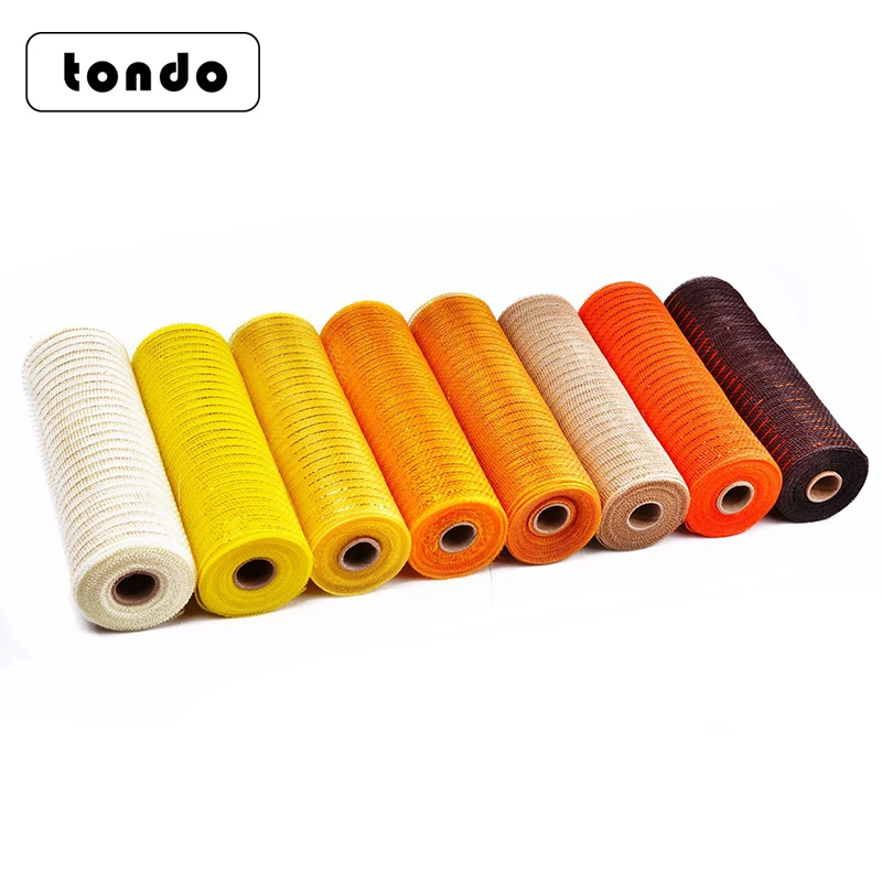 Wholesale 10Inch Shining Poly Deco Mesh For Christmas Wreath Decoration & Flower Wrap