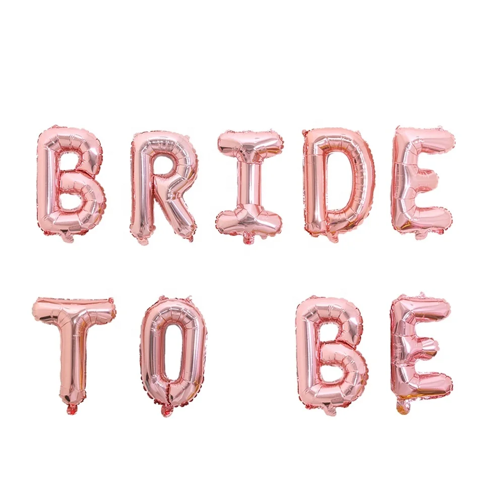 Wedding Groom and Bride Bridal Shower Party Ballon 16 inch 30inch Foil Rose Gold Theme Bride To Be Balloons Banner Set