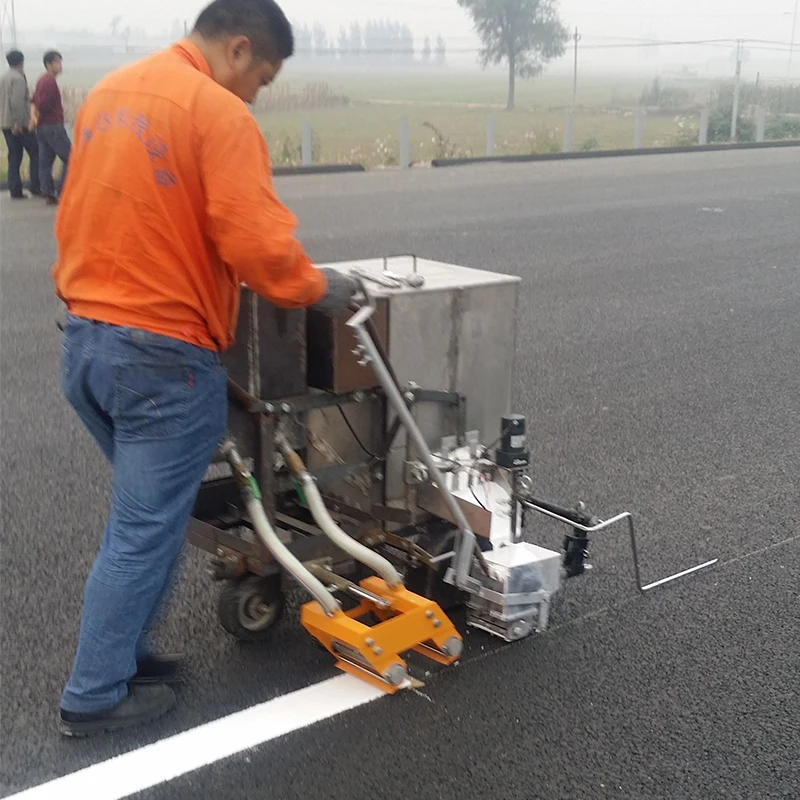 Heavsty MMA Hand Push Two Component Flat Line Screed Box Road Marking Machine