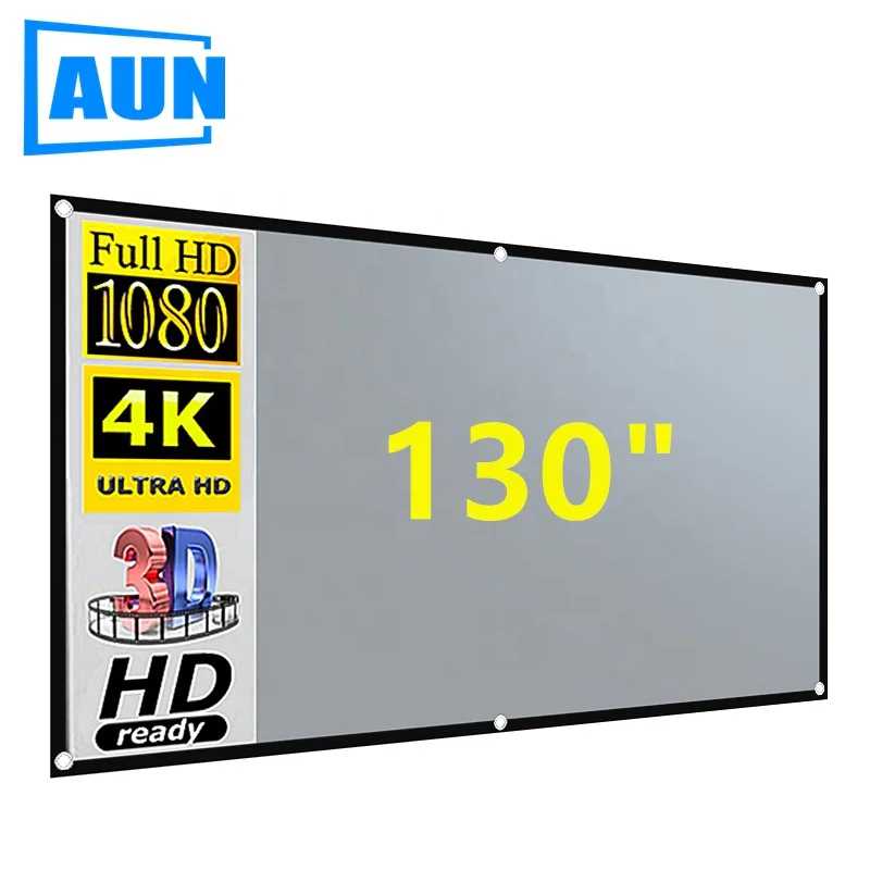 AUN Projector 130 inch Projector Screen Giant Projection Screen for Home Theater Business Meeting Wholesale Cheap