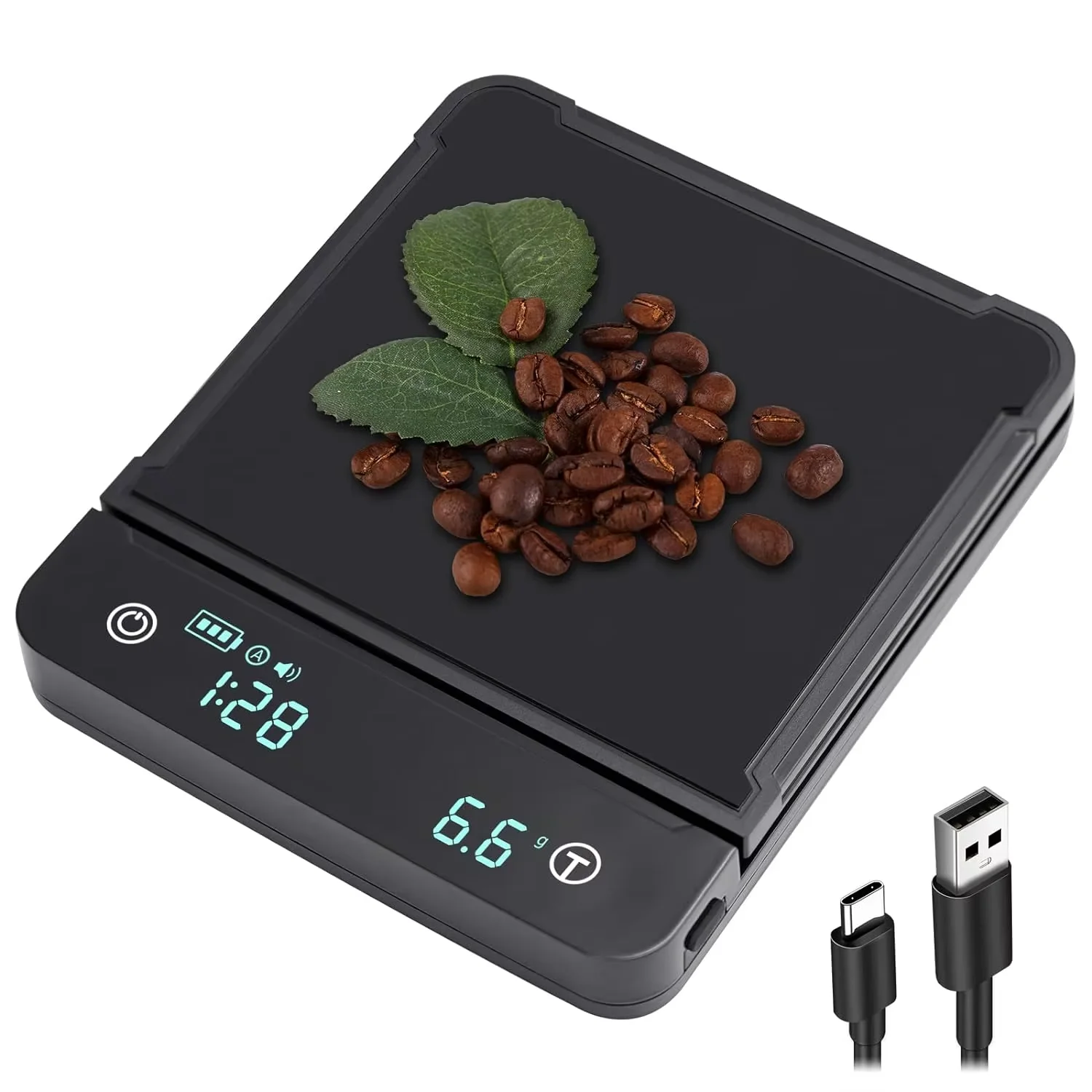 Rechargeable usb 3kg Household coffee Scale Electronic Timer Weighing Digital Kitchen Scale small coffee scale