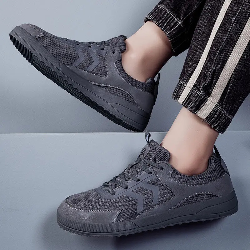 Wide Toe Box Walking Shoes Cushion Zero Drop Thick Sole Flats Chunky Sneakers