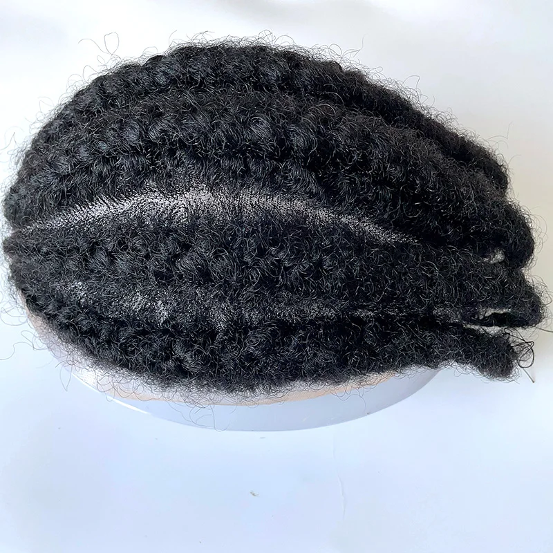 2023 New Arrival cheap price hot sale braids style black color 7x10 inch 100% virgin human hair systems lace base toupee for men