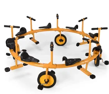 Factory manufacturing kindergarten multi-person tricycle 8 seats cheap price kids toy car for sale