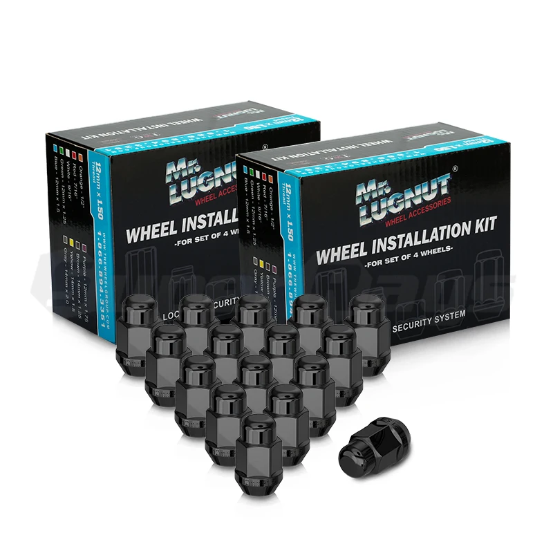MR LUG NUT  19mm Hex cone seat black chrome  Wheel Lug Nut with  steel seal