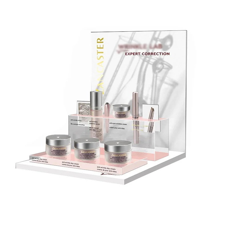 Custom Makeup Brand Acrylic Counter Retail Lipstick Countertop Perfume Showcase Display Counter