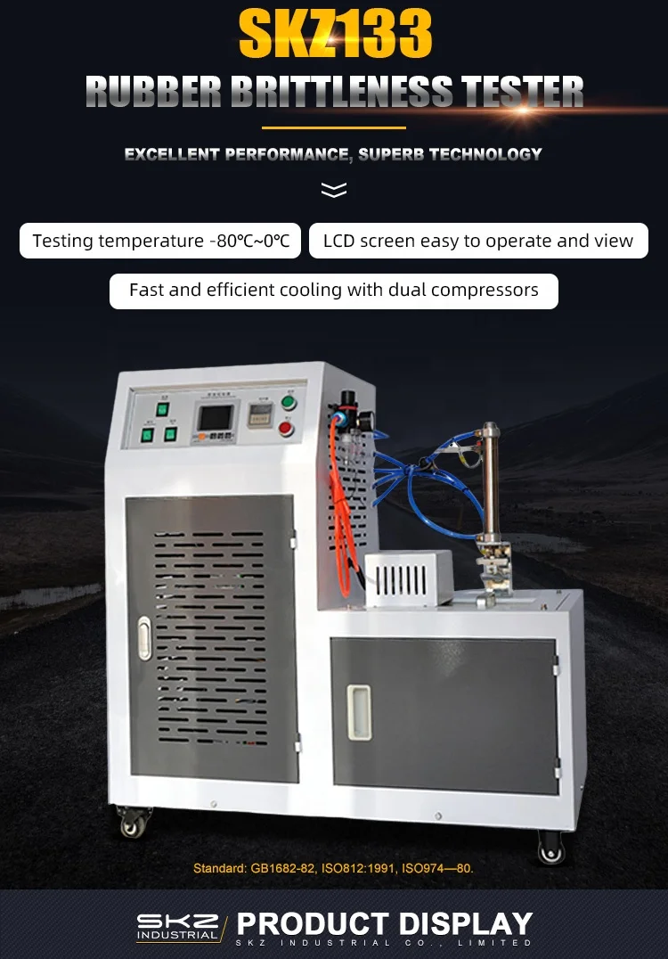 ISO974-80 SKZ133 Low Temperature rubber Brittleness Tester with dual compressors
