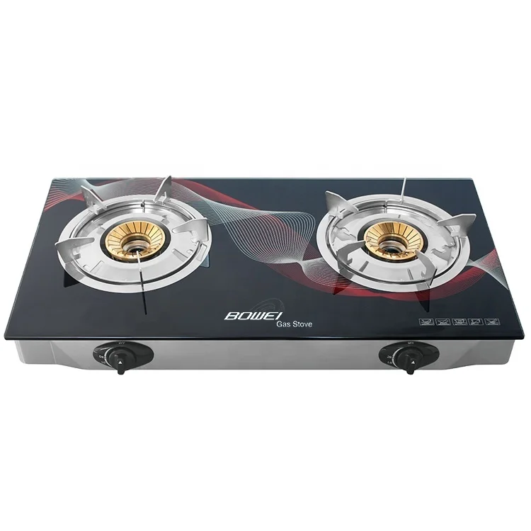 
 Бытовой нормальный дизайн настольная газовая плита со стеклянной верхней частью  