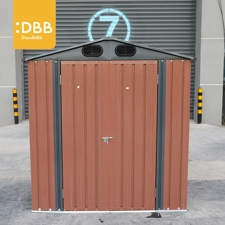 Rain Protection Metal Storage Shed With Vents And Sliding Doors Sheds Storage Outdoor House Garden