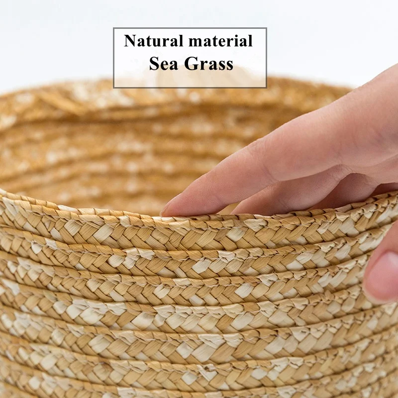 Natural Seagrass Woven  Decor  Rattan Corn Husk Moses  Fruit  Bowl Basket