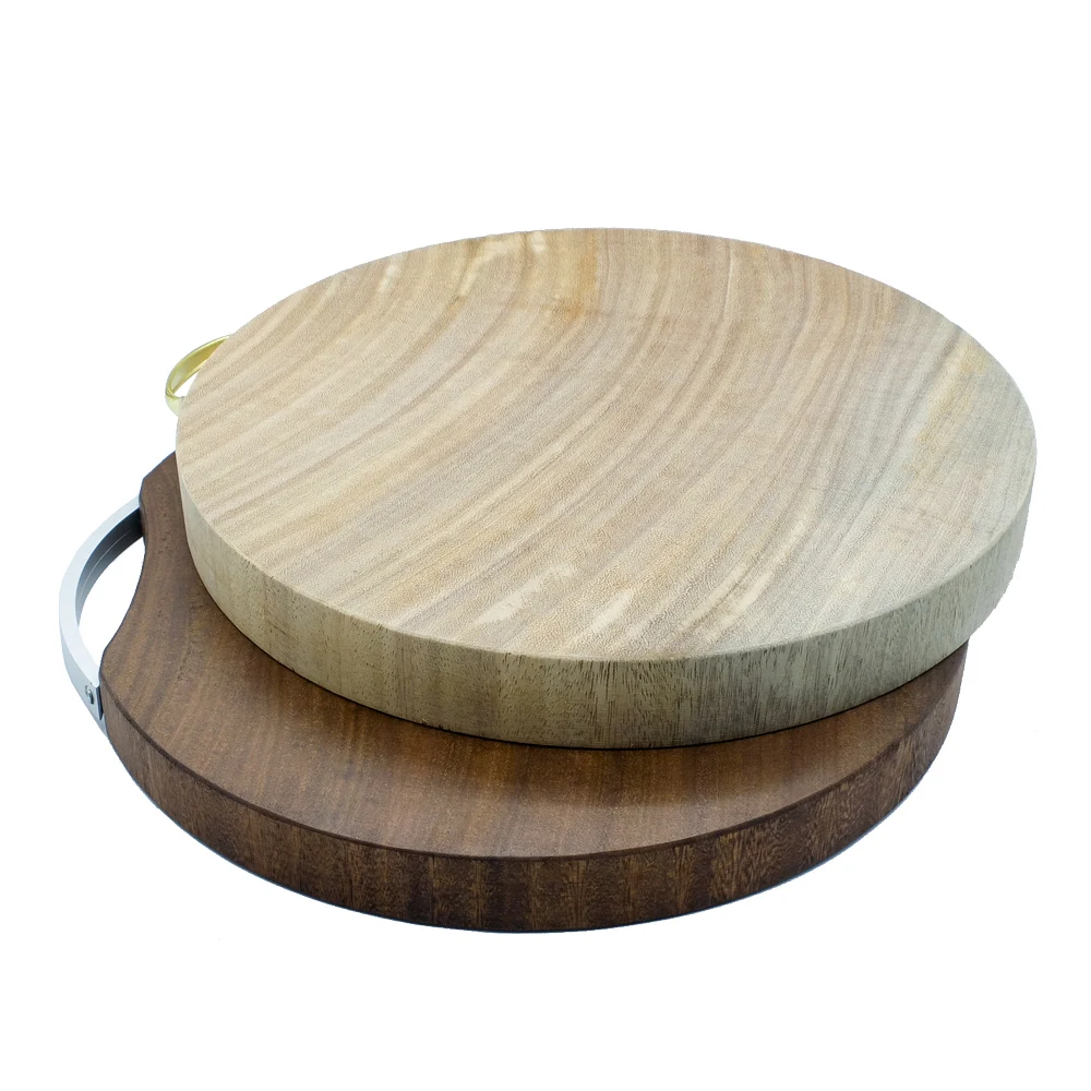 All Natural Custom Engraved Made 40 cm Large Round Raw Solid Cedar/Maple/Acacia Wood Pizza Food Meat Cutting Chopping Board