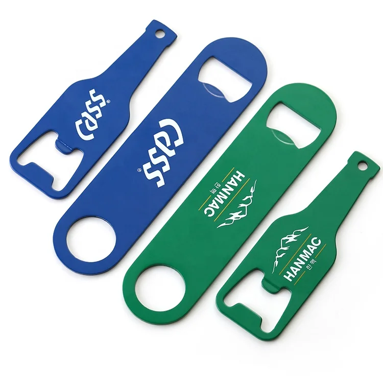Flat Laser Logo Speed Opener Stainless Steel Beer Bottle Opener Custom Metal Bar Blade
