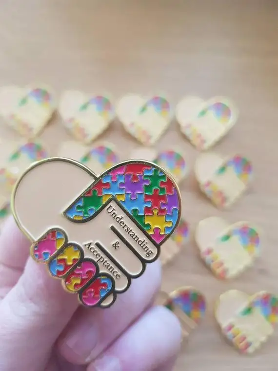 Custom Soft enamel Diabetes Awareness Lapel Pin Autism Enamel Pin Badge
