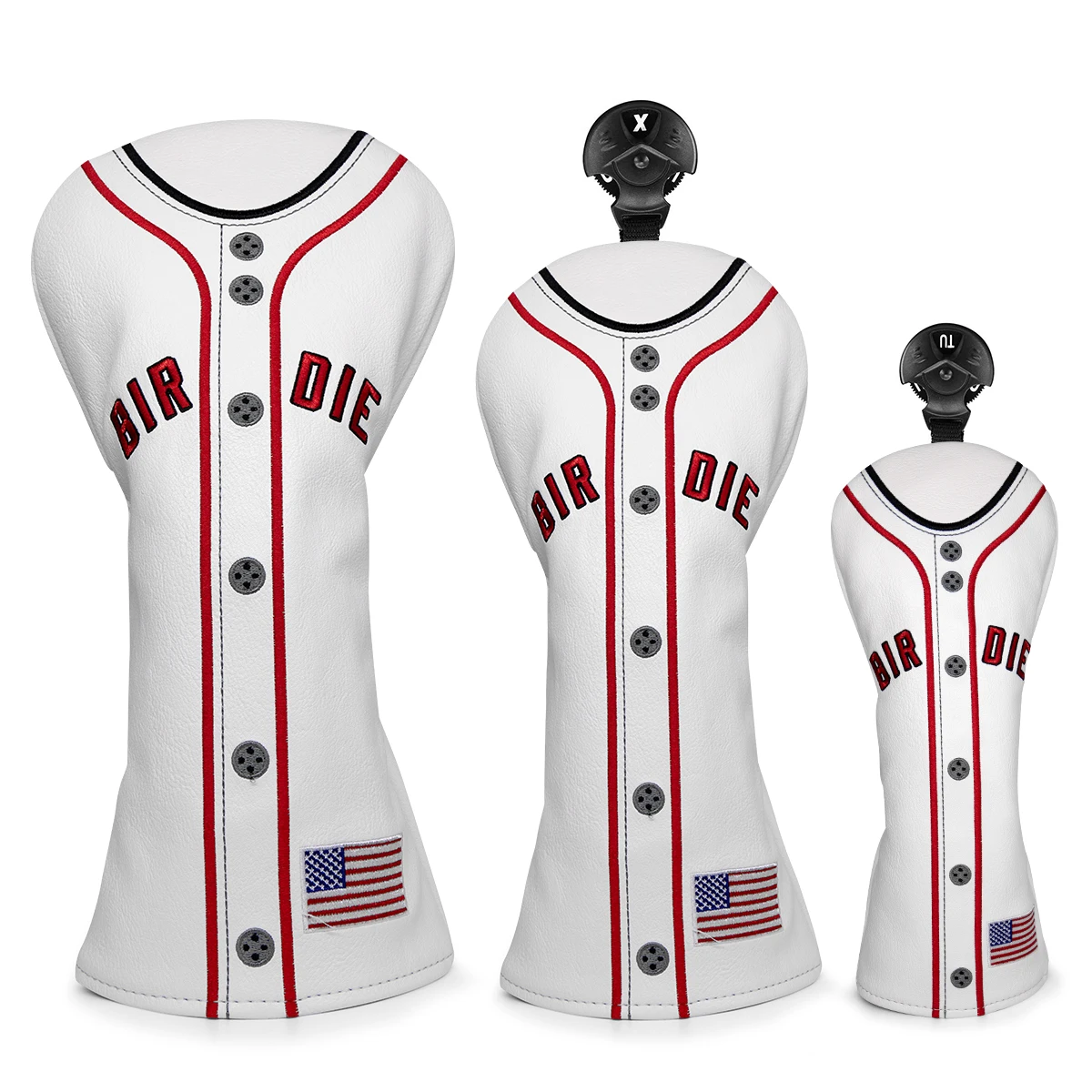 Hot Selling White Jacket Design Headcover Golf Leather Golf Driver Fairway Hybrid Wood Head Cover