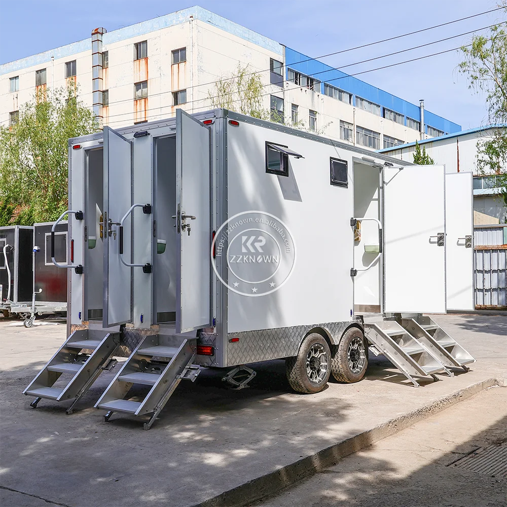 Роскошный портативный туалетный прицеп минималистичный дизайн для наружной общественной мастерской дешевый мобильный туалет продажи