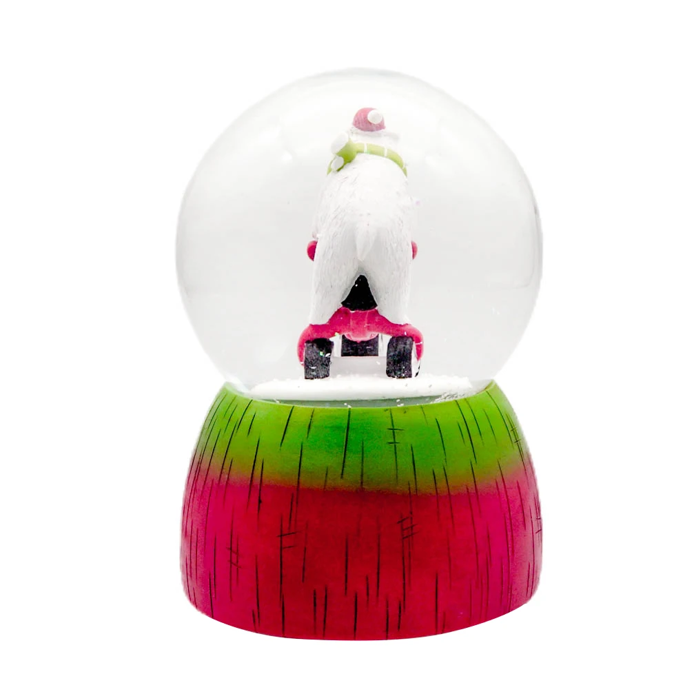 FREE SAMPLE Polar bear music crystal ball decoration resin glass polar bear riding tricycle