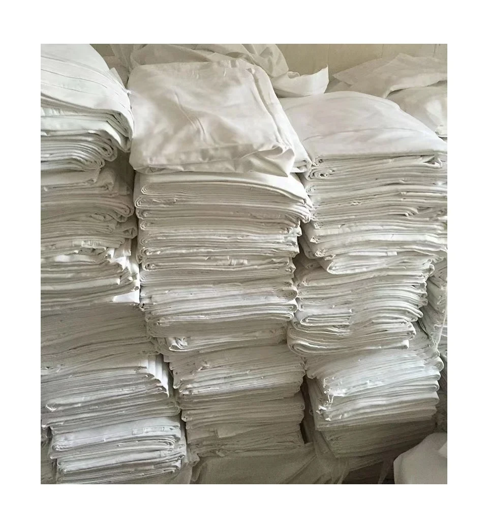 Bedsheet cotton rags industrial white textile waste 100 cotton 10KG bales of used bed sheets rags