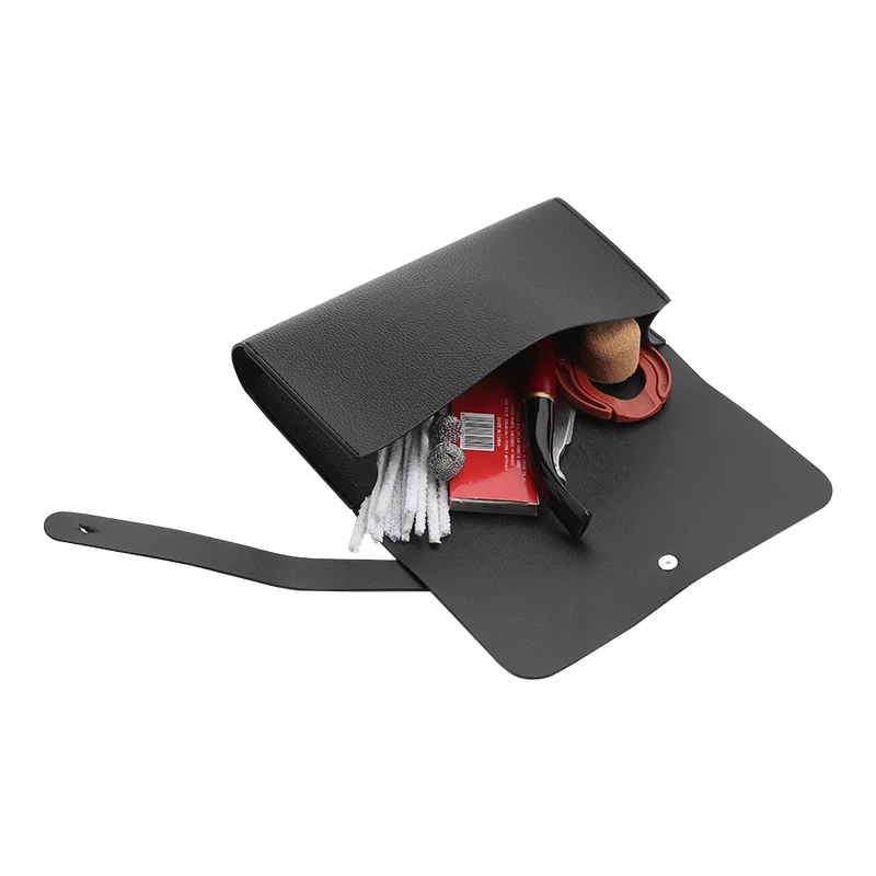 New Design Cowhide Smoking Accessories Tobacco Pipe Bag Tobacco Tools Portable Luxury Leather Pipe Bag
