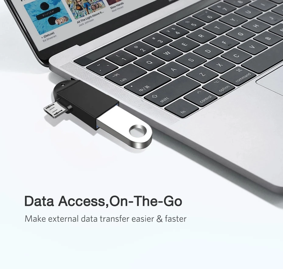 
2020 New Customize OEM Logo Type-C Micro USB V8 Adapter 2 in 1 OTG Data Connector with Key Chain 