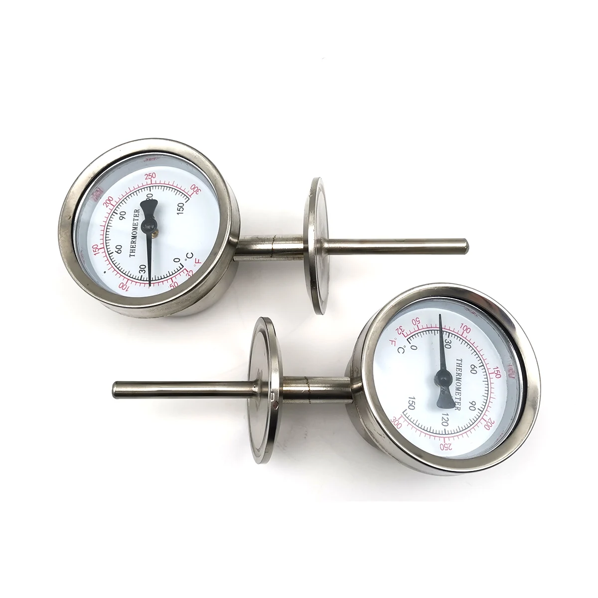 Stainless Steel Vertical Type Temperature Gauge Bimetal Thermometer bottom entry and back entry