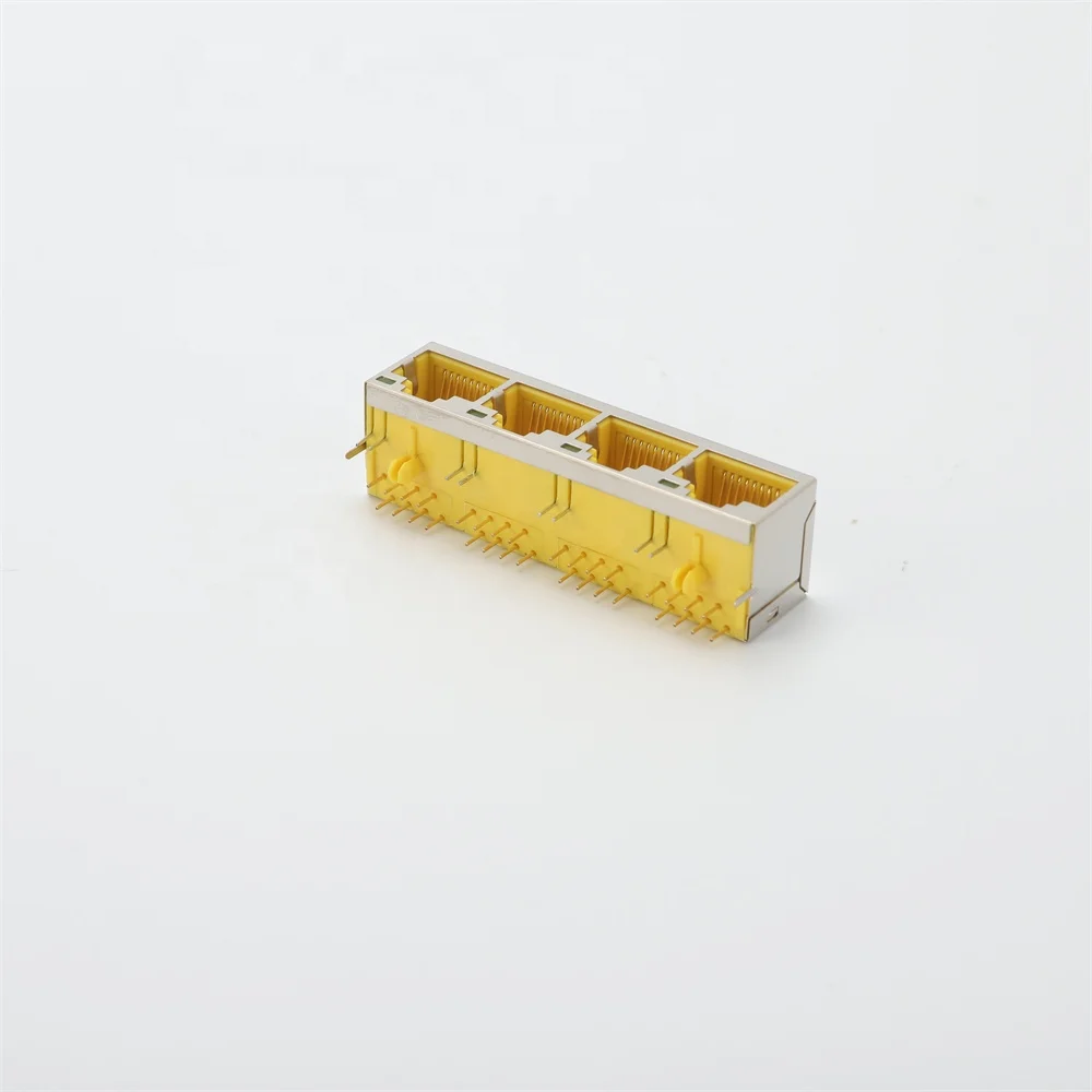 RJ45 Jack Female Socket Network Ethernet Connectors/186/1X1/SHIELD/FU/YELLOW/8P8C