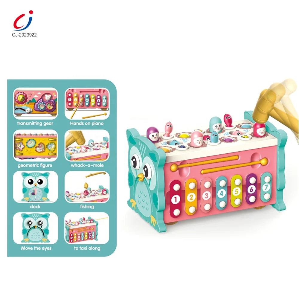 Chengji 2024 new arrivals children educational 6 in 1 magic box whack a mole montessori toys activity cube for toddler