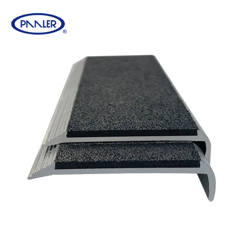 Professional Non-Slip Emery Stair Parts Metal Edging Strip Stair Nose Aluminum Stair Nosing For Step Safety
