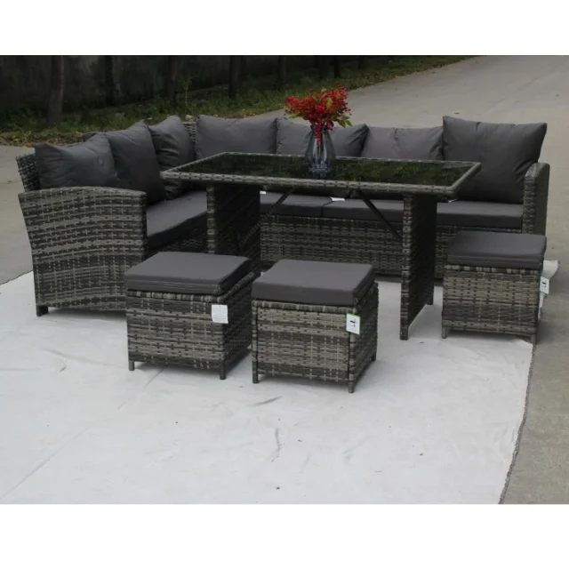 Popular Outdoor rattan sofa set furniture set pool garden wicker corner sofa set